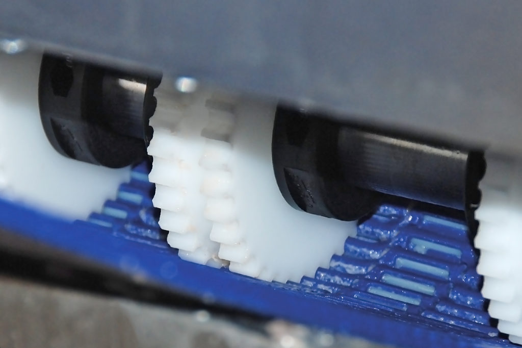 Optimale antriebskconfiguration für Kunststoff-Modulbänder